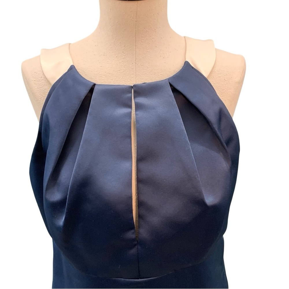 ALFRED SUNG Blue Halter Sheath Midi Dress - Size 10